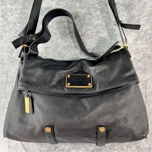 Large Black Leather Crossbody Kenneth Cole New York Fold Over Messenger Bag Sack